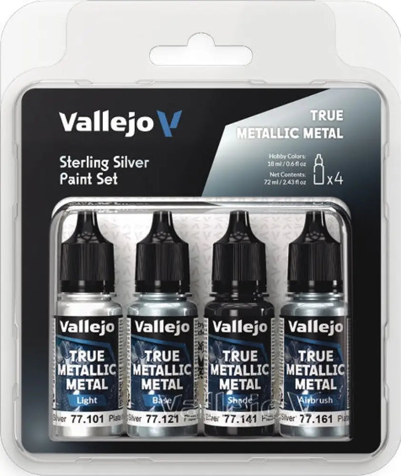 Vallejo: True Metallic Metal Sterling Silver Paint Set - Vallejo