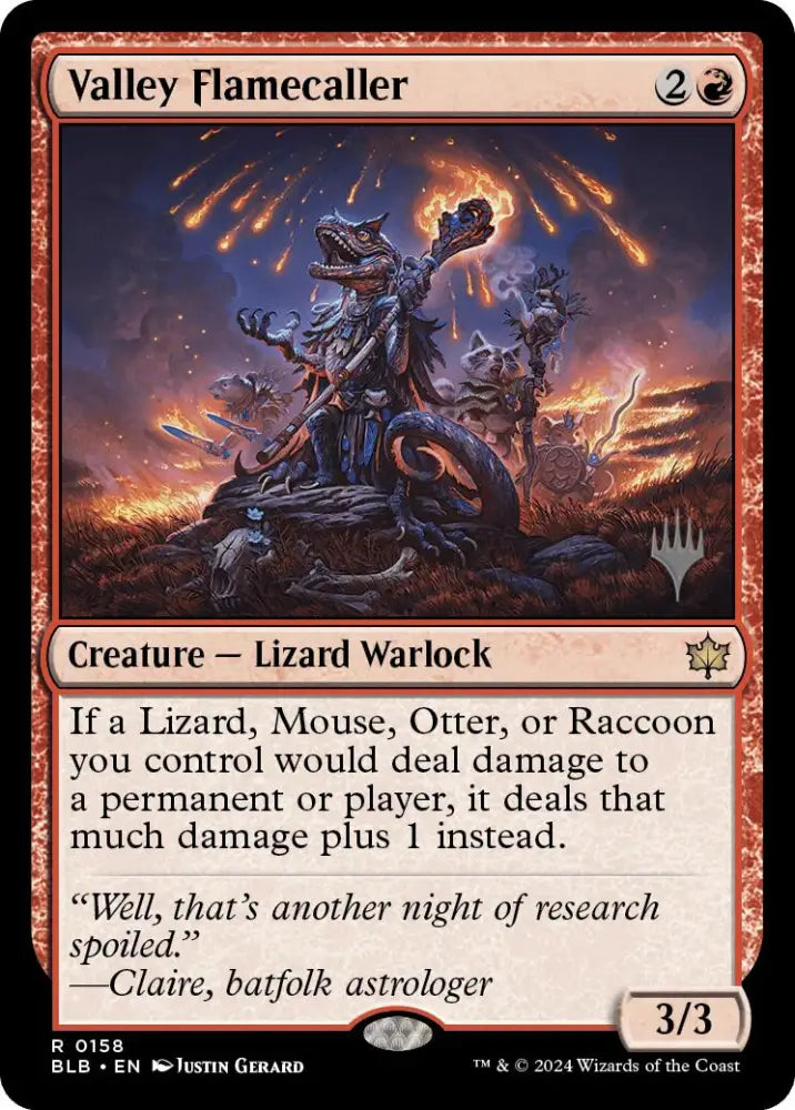 Valley Flamecaller (Promo Pack) [Bloomburrow Promos] - MTG Single