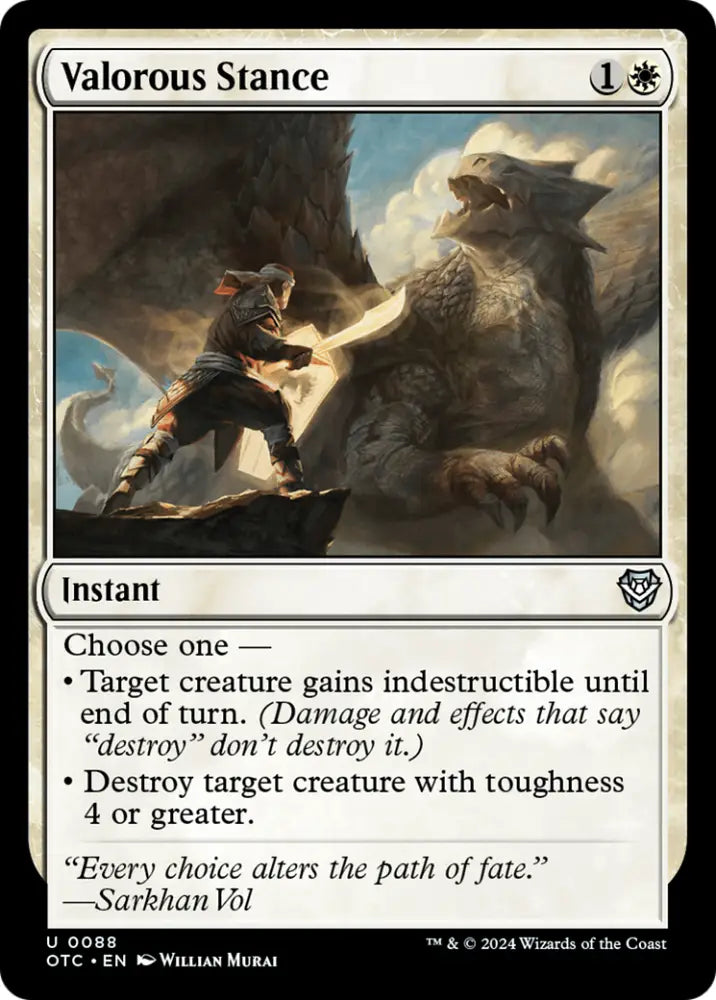 Valorous Stance [Outlaws of Thunder Junction Commander] - MTG Single