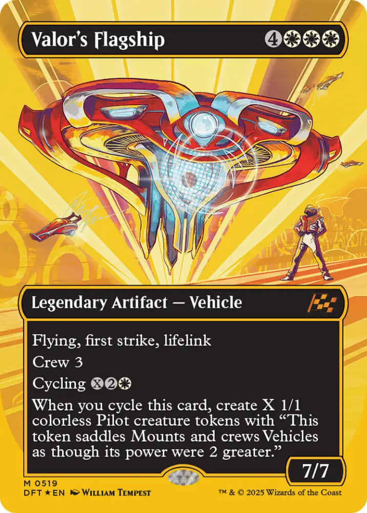 Valor’s Flagship (Borderless) (First-Place Foil) [Aetherdrift] - MTG Single