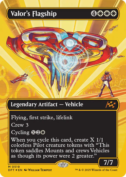 Valor’s Flagship (Borderless) (First-Place Foil) [Aetherdrift] - MTG Single