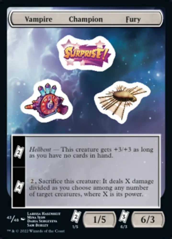 Vampire Champion Fury [Unfinity Stickers] - MTG Single