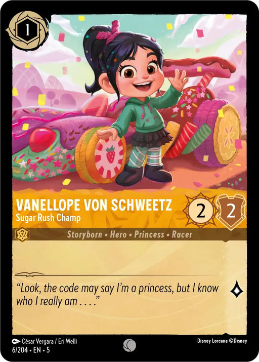 Vanellope von Schweetz - Sugar Rush Champ (6/204) [Shimmering Skies] - Lorcana Single