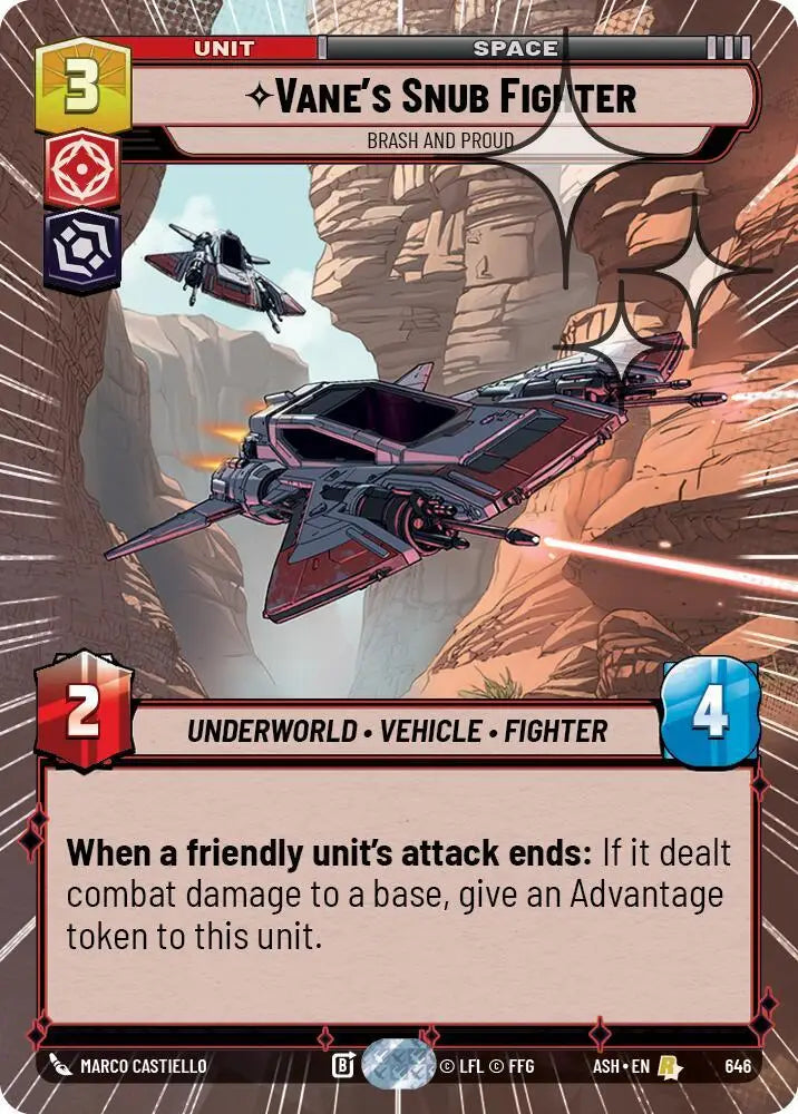 Vane's Snub Fighter - Brash and Proud (Hyperspace Foil) (646) [Ashes of the Empire]