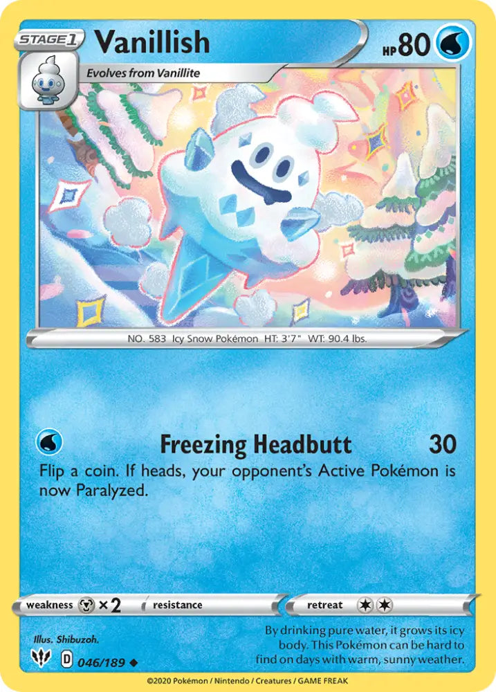 Vanillish (046/189) [Sword & Shield: Darkness Ablaze] - Pokemon Single
