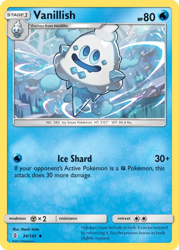 Vanillish (34/145) [Sun & Moon: Guardians Rising] - Pokemon Single