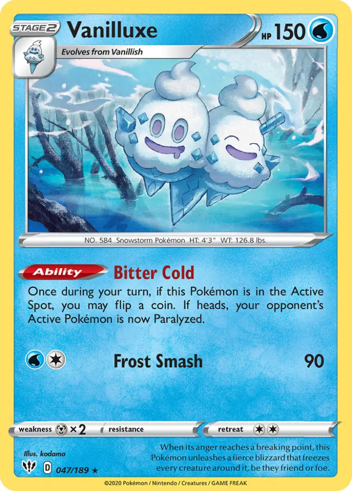 Vanilluxe (047/189) [Sword & Shield: Darkness Ablaze] - Pokemon Single