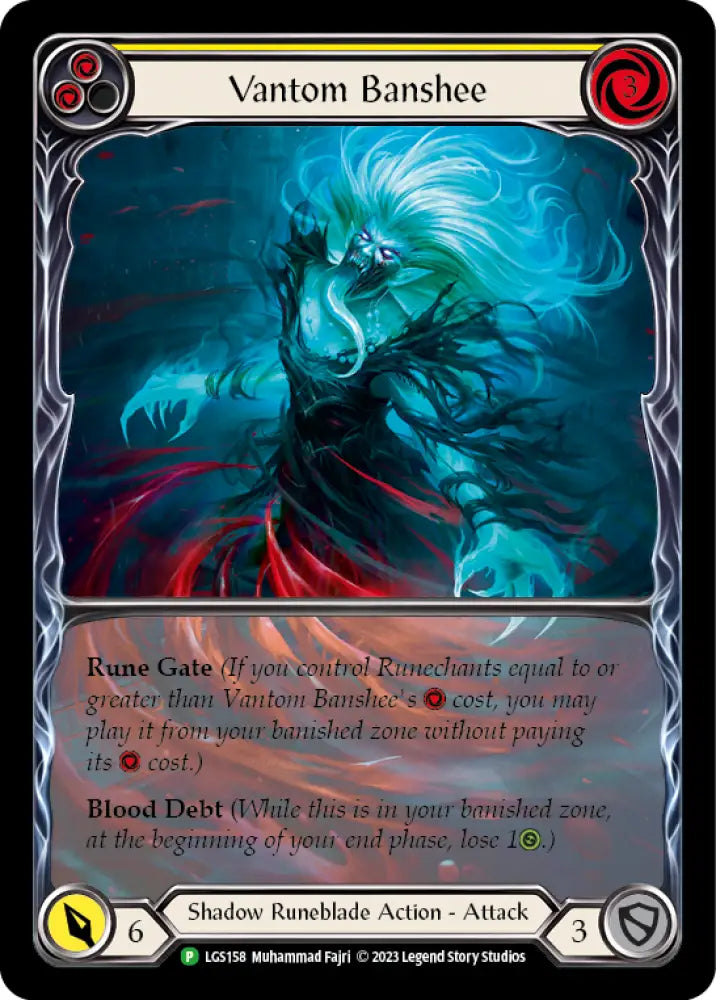 Vantom Banshee (Yellow) (Extended Art) [LGS158] (Promo) Rainbow Foil - Flesh And Blood Single