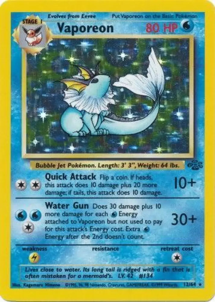Vaporeon (12/64) [Jungle Unlimited] - Pokemon Single