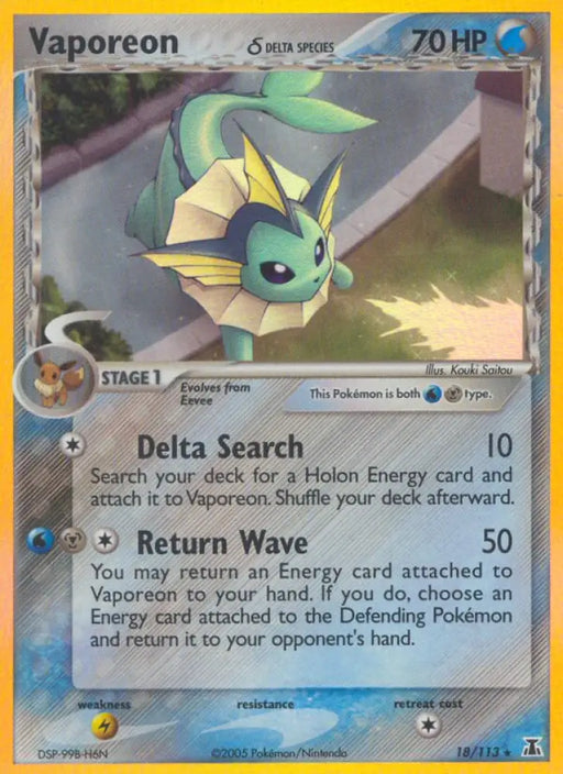 Vaporeon (18/113) (Delta Species) [EX: Delta Species] - Pokemon Single
