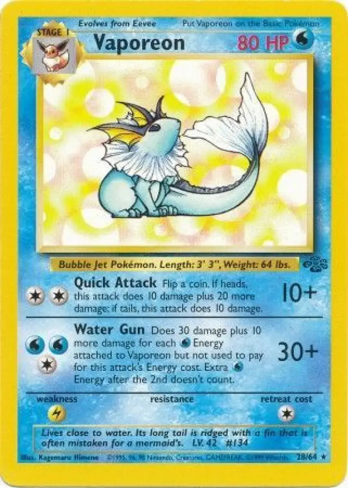 Vaporeon (28/64) [Jungle Unlimited] - Pokemon Single