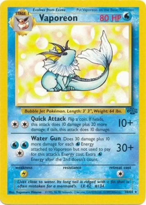 Vaporeon (28/64) [Jungle Unlimited] - Pokemon Single