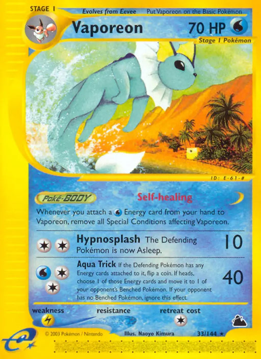 Vaporeon (33/144) [Skyridge] - Pokemon Single