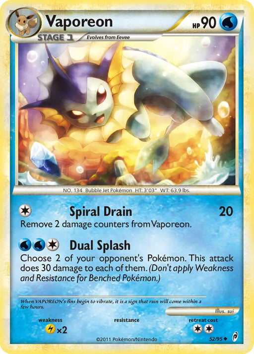 Vaporeon (52/95) [HeartGold & SoulSilver: Call of Legends] - Pokemon Single