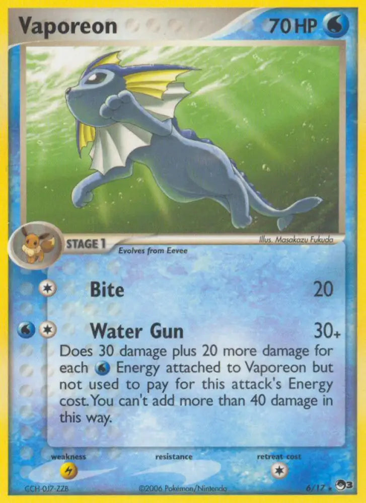 Vaporeon (6/17) [POP Series 3] - Pokemon Single