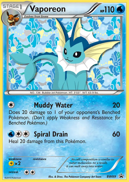 Vaporeon (BW89) [Black & White: Black Star Promos] - Pokemon Single