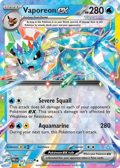 Vaporeon ex (023/131) [Scarlet & Violet: Prismatic Evolutions] - Pokemon Single