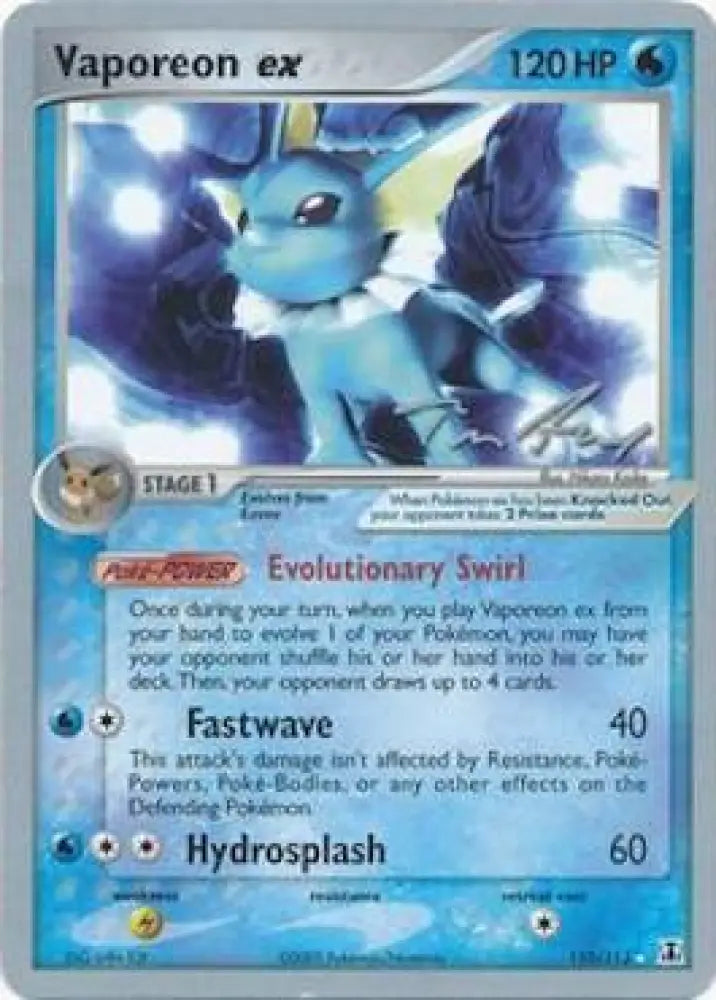 Vaporeon ex (110/113) (Legendary Ascent - Tom Roos) [World Championships 2007] - Pokemon Single