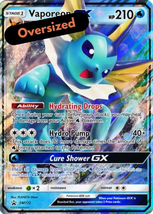 Vaporeon GX (SM172) (Jumbo Card) [Sun & Moon: Black Star Promos] - Pokemon Single