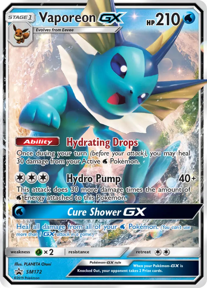 Vaporeon GX (SM172) [Sun & Moon: Black Star Promos] - Pokemon Single