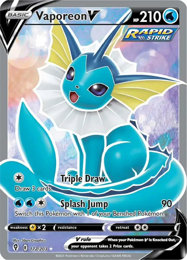 Vaporeon V (172/203) [Sword & Shield: Evolving Skies] - Pokemon Single