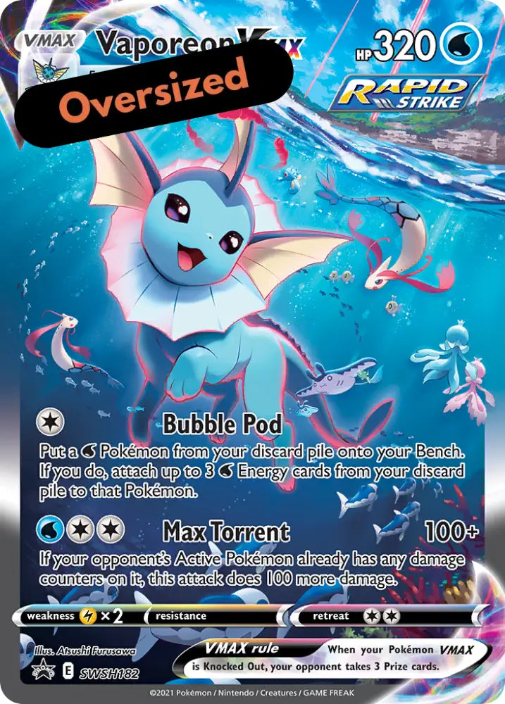 Vaporeon VMAX (SWSH182) (Jumbo Card) [Sword & Shield: Black Star Promos] - Pokemon Single