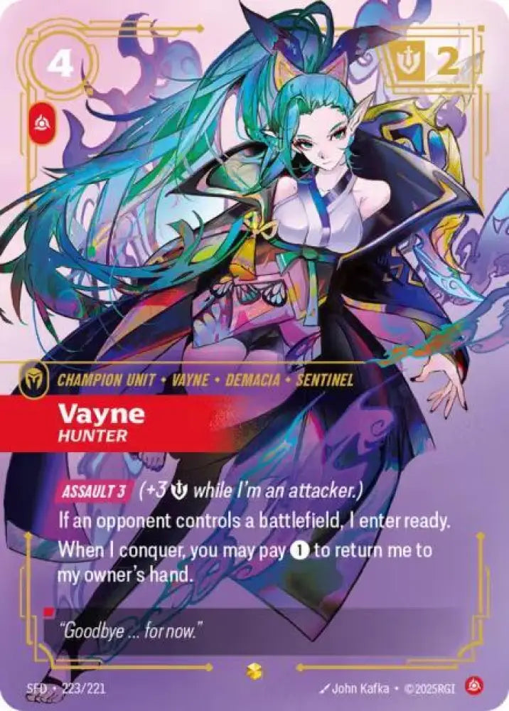 Vayne - Hunter (Overnumbered) (223/221) [Spiritforged]