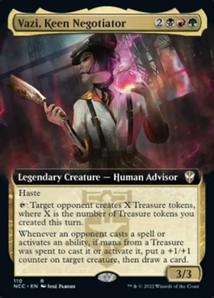Vazi Keen Negotiator (Extended Art) [Streets of New Capenna Commander] - MTG Single