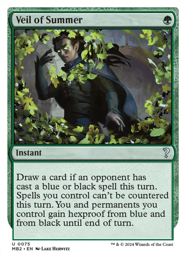 Veil of Summer (White Border) [Mystery Booster 2] - MTG Single