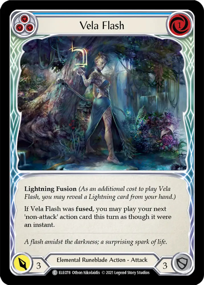 Vela Flash (Blue) [Tales of Aria 1st Edition] 1st Edition Rainbow Foil - Flesh And Blood Single