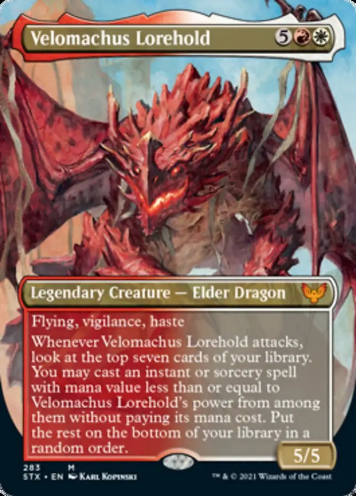 Velomachus Lorehold (Borderless Alternate Art) [Strixhaven: School of Mages] - MTG Single