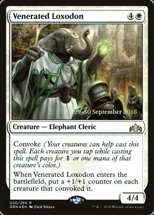 Venerated Loxodon [Guilds of Ravnica Prerelease Promos] - MTG Single