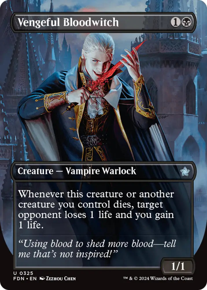 Vengeful Bloodwitch (Borderless) [Foundations] - MTG Single