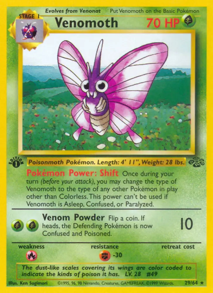 Venomoth (29/64) [Jungle 1st Edition] - Pokemon Single