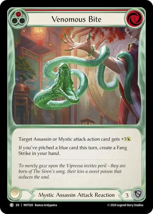 Venomous Bite (Red) [Part the Mistveil] Rainbow Foil - Flesh And Blood Single