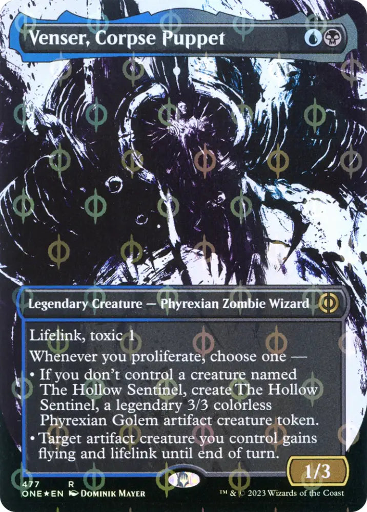 Venser Corpse Puppet (Borderless Ichor Step-and-Compleat Foil) [Phyrexia: All Will Be One] - MTG Single