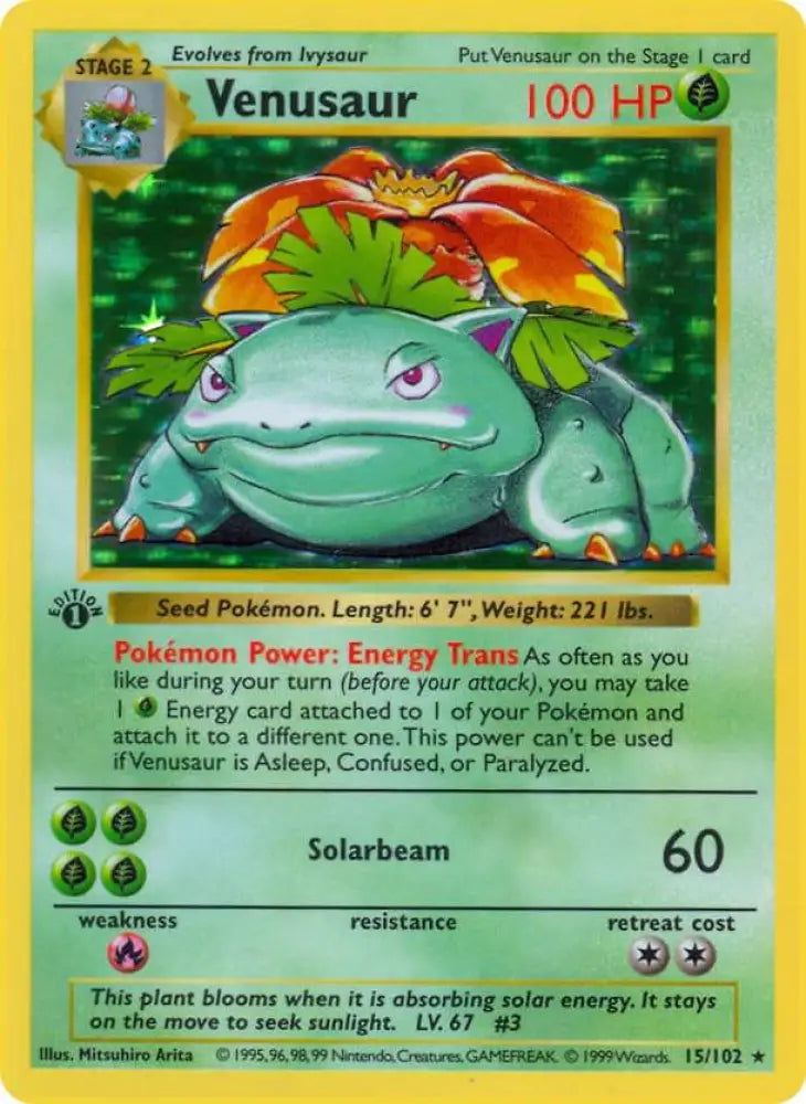 Venusaur (015/102) [Base Set Shadowless (1st Edition)]