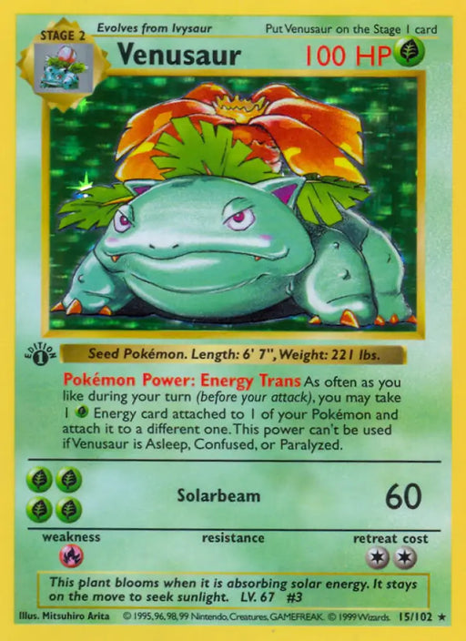 Venusaur (15/102) (Shadowless) [Base Set 1st Edition] - Pokemon Single