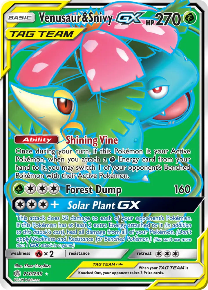 Venusaur & Snivy GX (210/236) [Sun & Moon: Cosmic Eclipse] - Pokemon Single