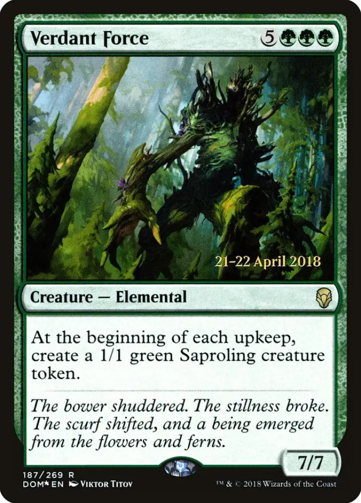 Verdant Force [Dominaria Prerelease Promos] - MTG Single