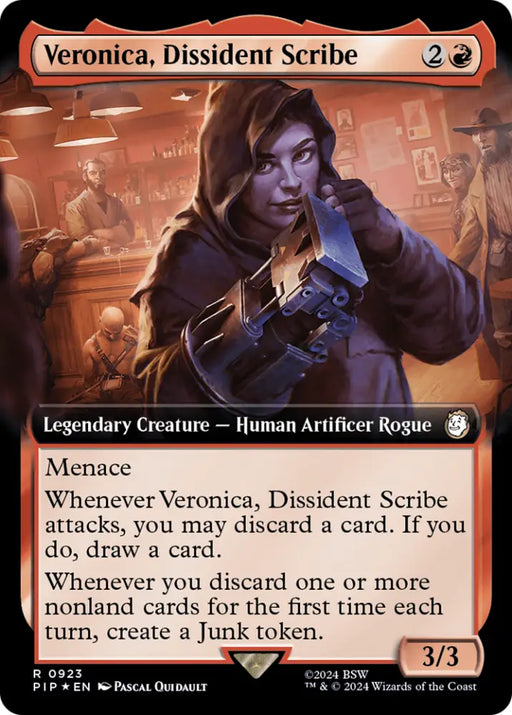 Veronica Dissident Scribe (Extended Art) (Surge Foil) [Fallout] - MTG Single