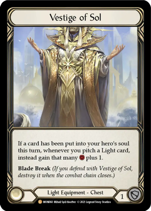 Vestige of Sol [Monarch 1st Edition] 1st Edition Cold Foil - Flesh And Blood Single
