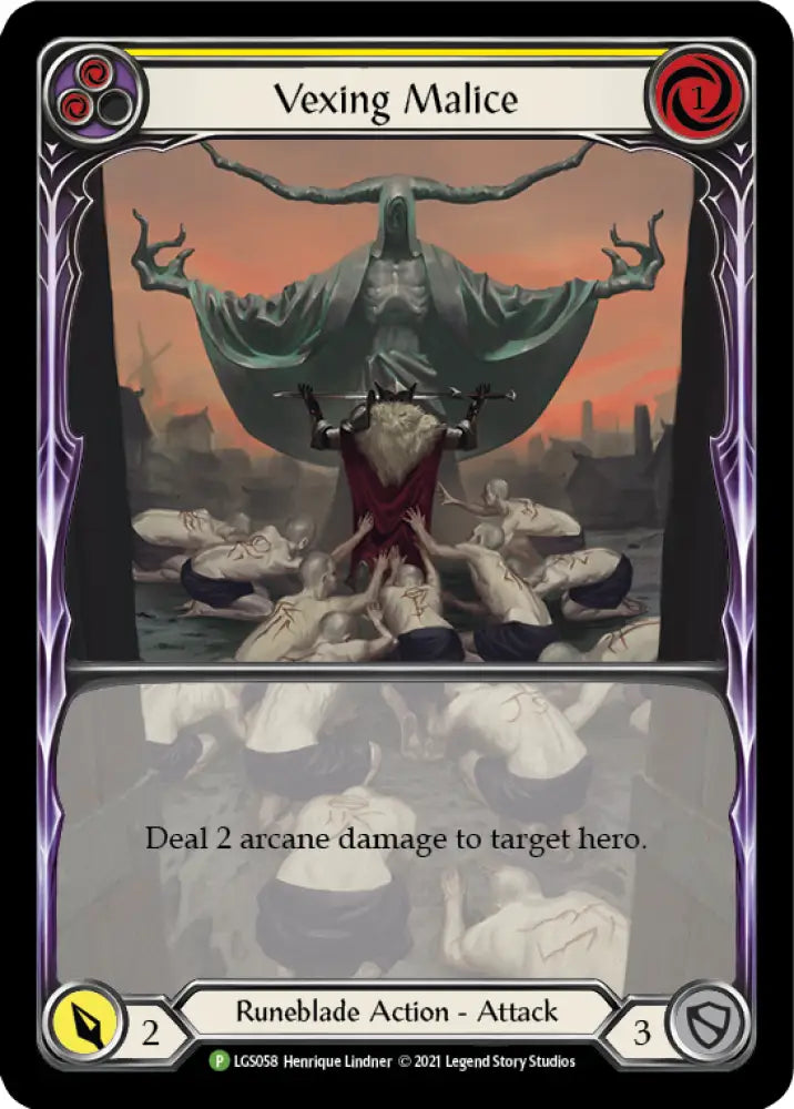 Vexing Malice (Yellow) [LGS058] (Promo) Rainbow Foil - Flesh And Blood Single