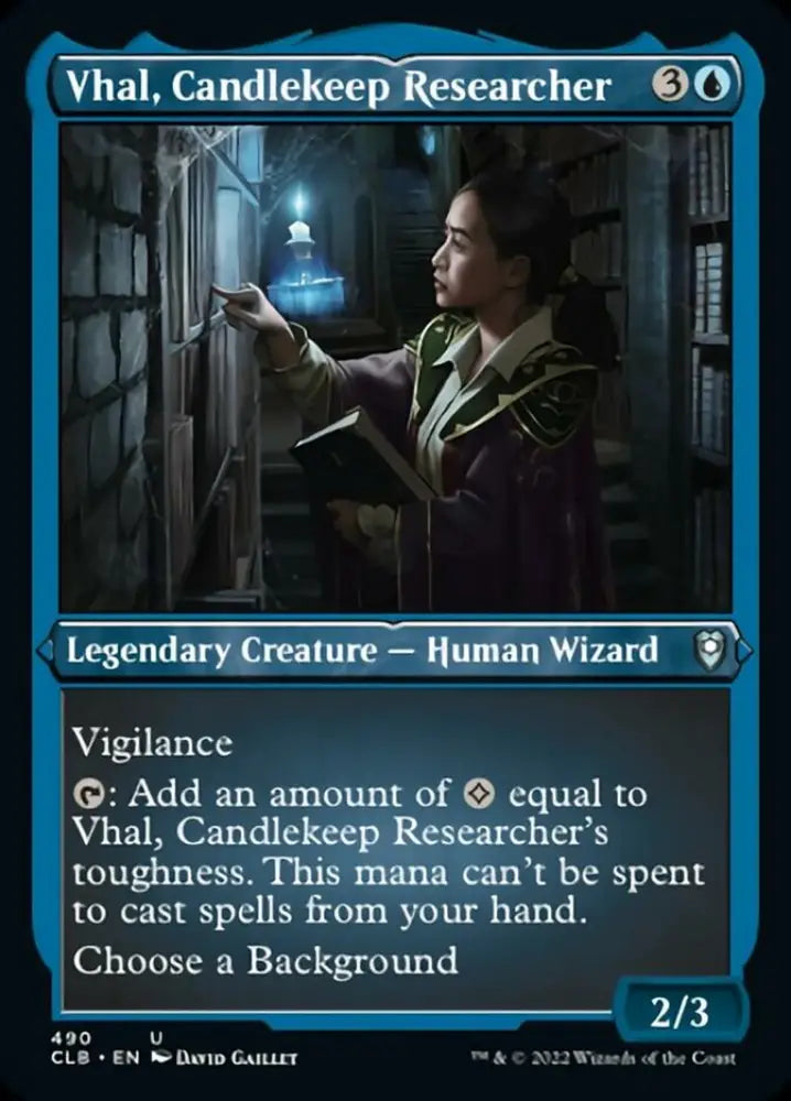 Vhal Candlekeep Researcher (Foil Etched) [Commander Legends: Battle for Baldur’s Gate] - MTG Single