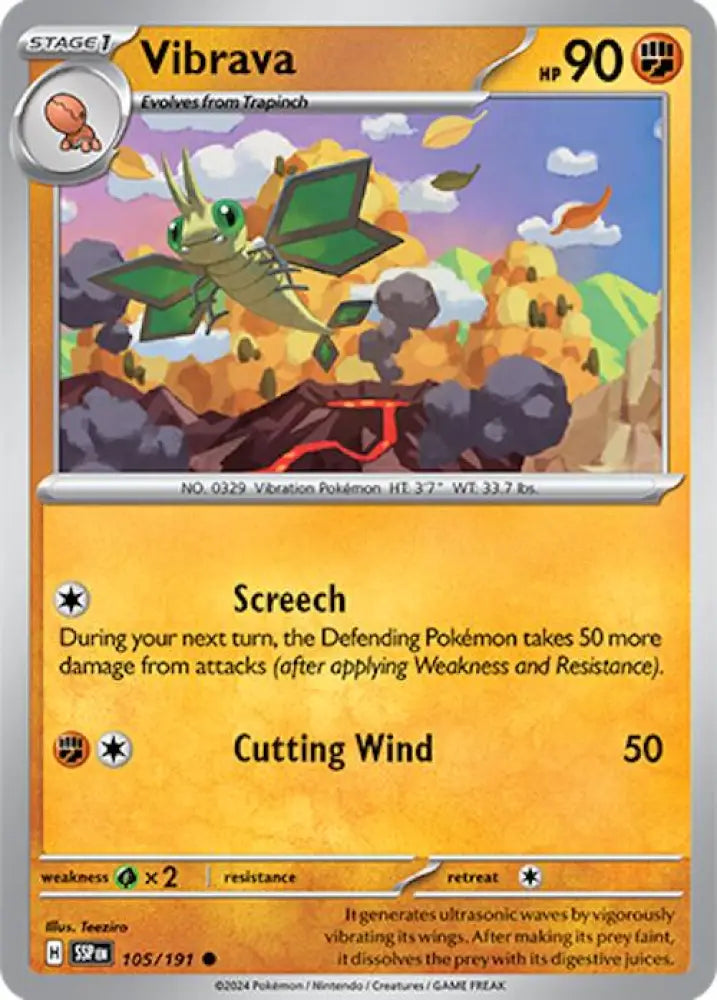 Vibrava (105/191) [Scarlet & Violet: Surging Sparks] - Pokemon Single