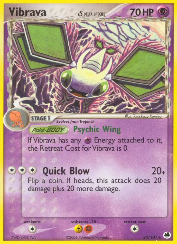 Vibrava (24/101) (Delta Species) [EX: Dragon Frontiers] - Pokemon Single