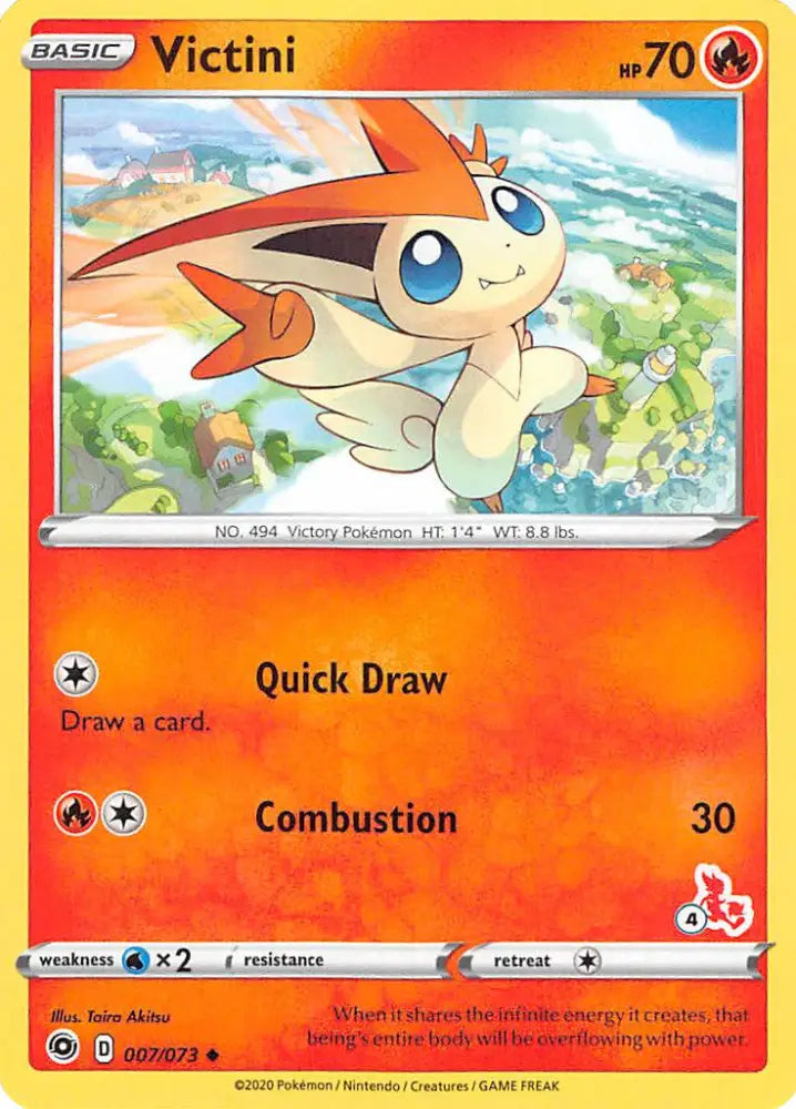 Victini (007/073) (Cinderace Stamp #4) [Battle Academy 2022] - Pokemon Single