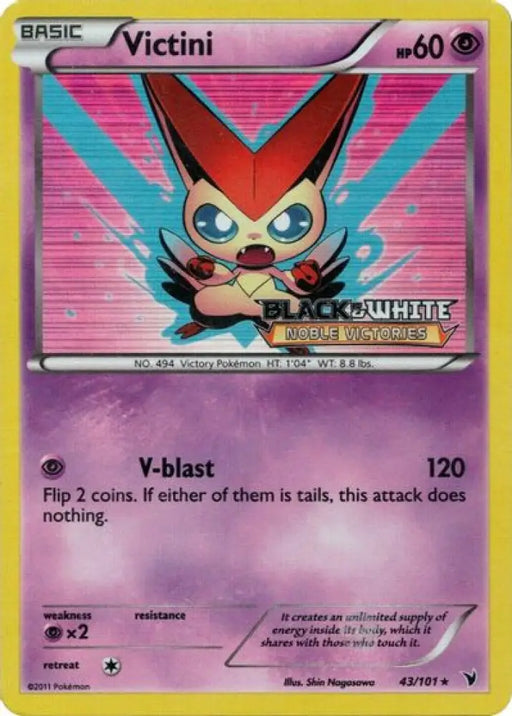 Victini (43/101) (Prerelease Promo) [Black & White: Black Star Promos] - Pokemon Single