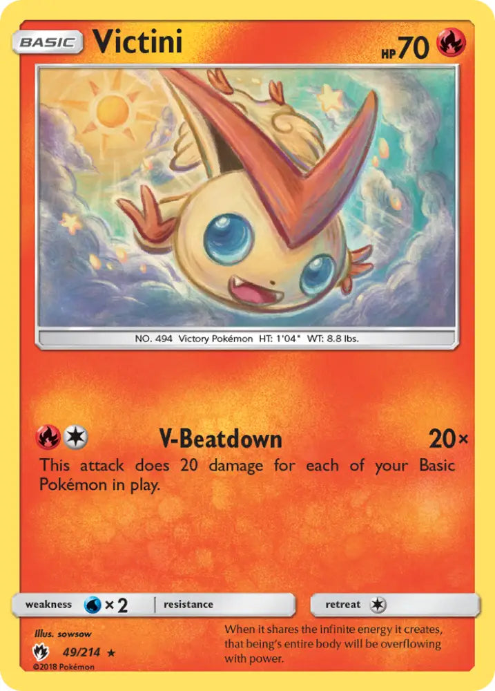 Victini (49/214) [Sun & Moon: Lost Thunder] - Pokemon Single
