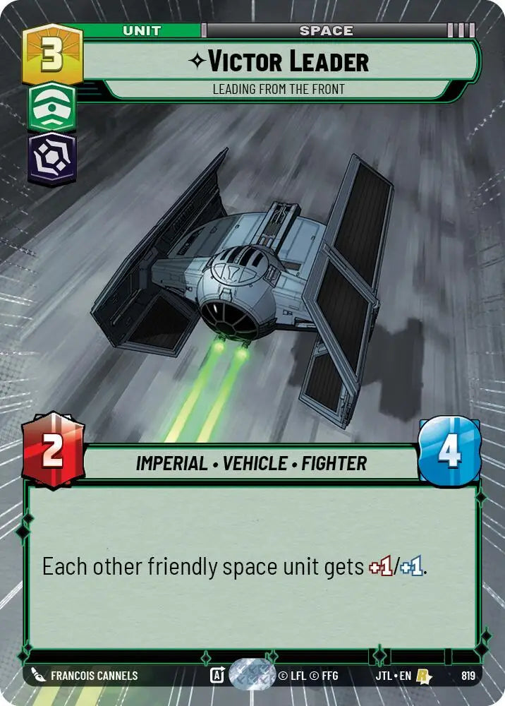 Victor Leader - Leading from the Front (Hyperspace Foil) (819) [Jump to Lightspeed] - Star Wars: Unlimited Single